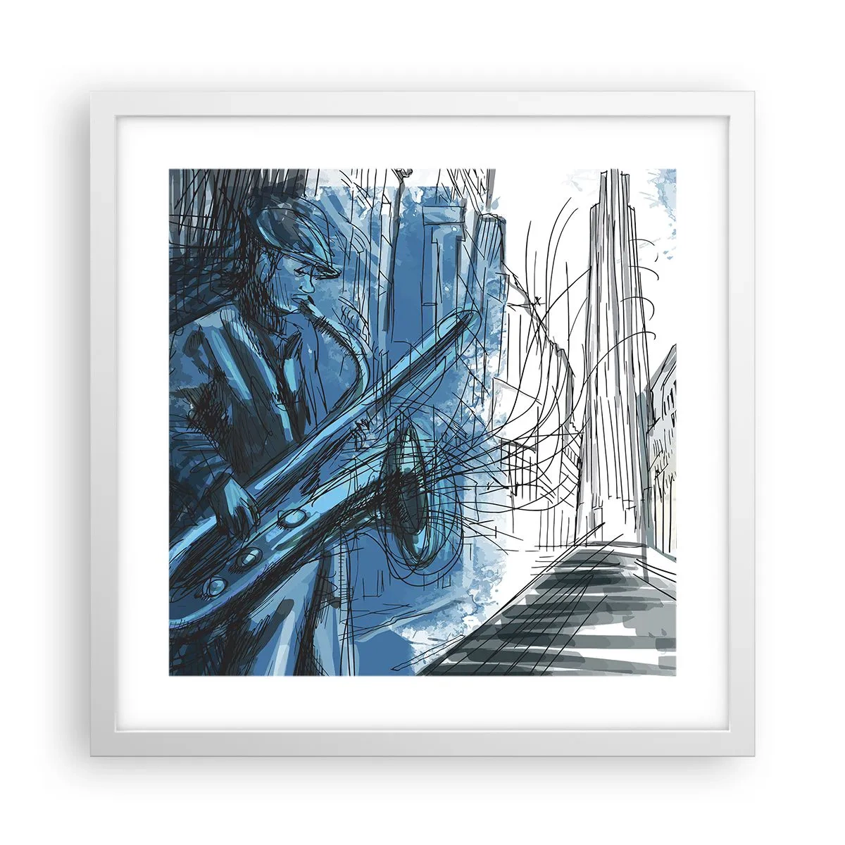 Poster in een witte lijst - Stedelijke Rapsodie - 40x40 cm