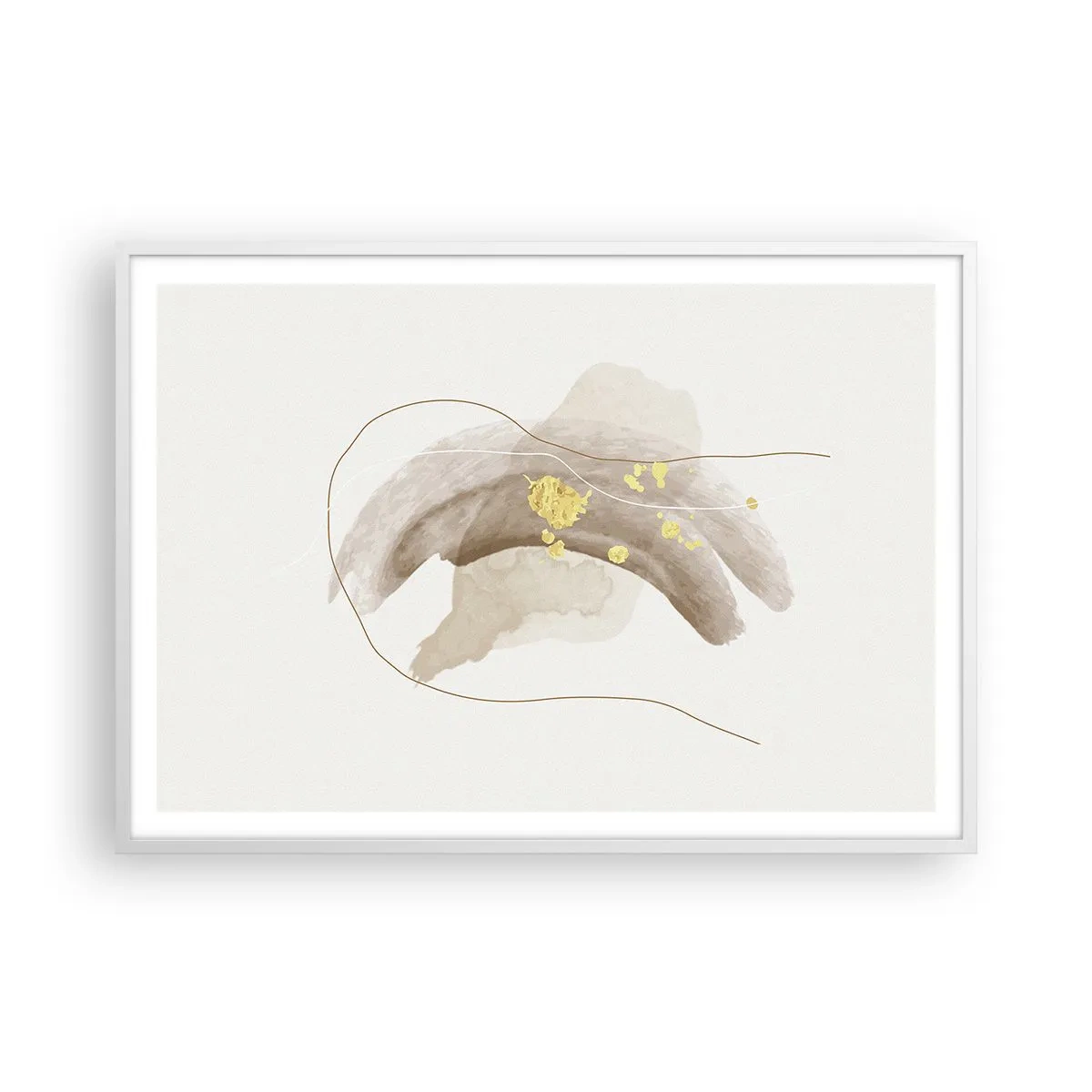 Poster in een witte lijst - Ontmoet in de ruimte - 100x70 cm
