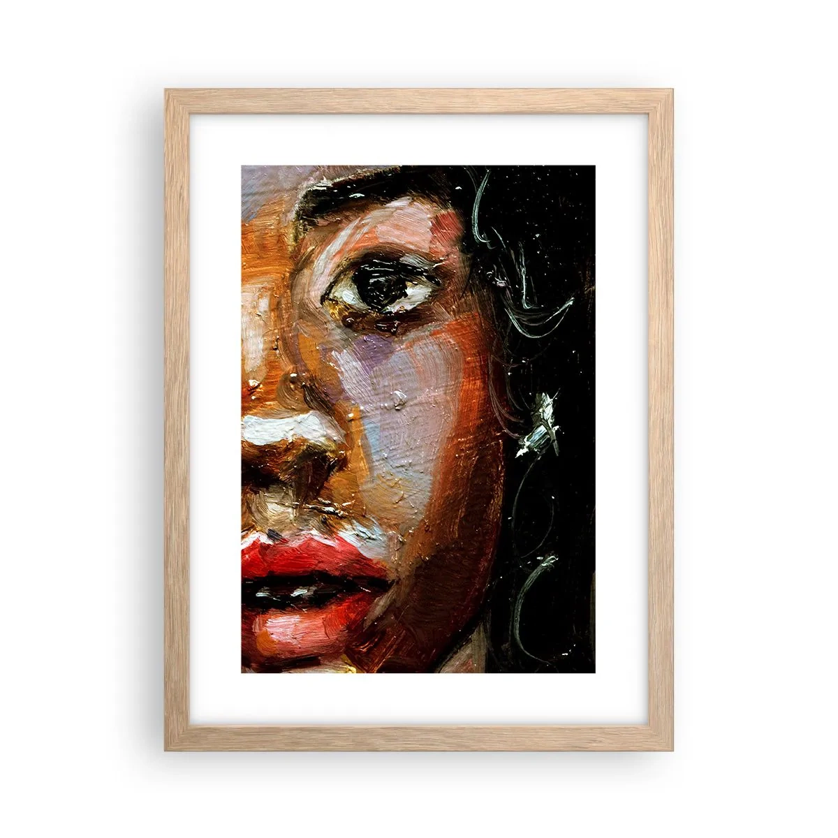 Een poster in een licht eiken lijst - Zwart en gloed - 30x40 cm