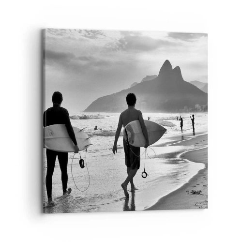 Schilderen op canvas - Enkele golf samba - 70x70 cm