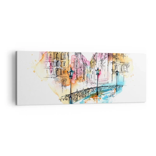 Schilderen op canvas - Het hart van de stad - 140x50 cm
