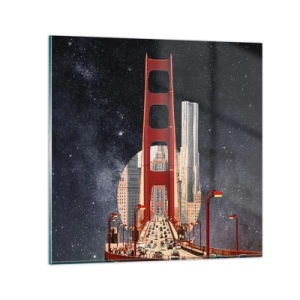 Schilderen op glas - Altijd in het centrum - 50x50 cm