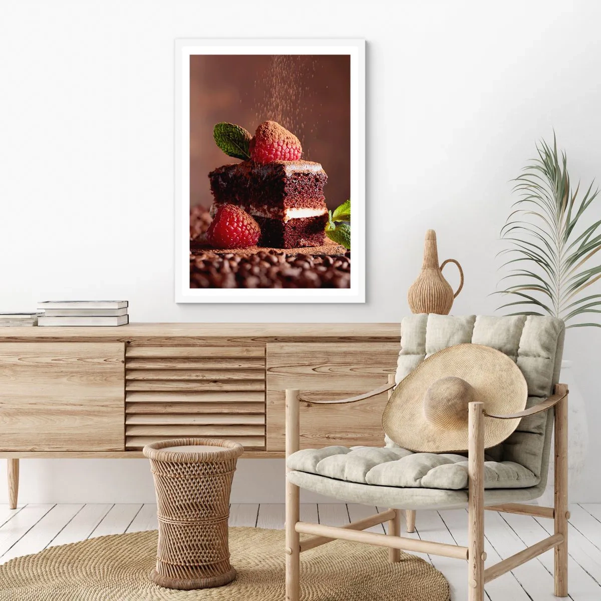 Poster in een witte lijst - Het leven is zoet - 61x91 cm