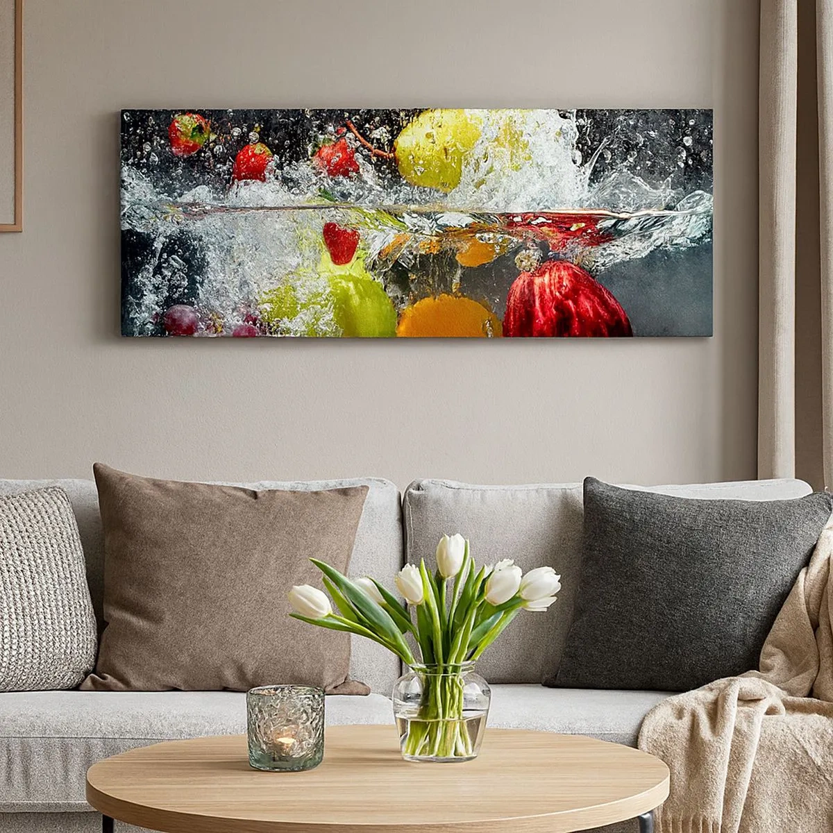 Schilderen op canvas - Fruit verfrissing - 100x40 cm
