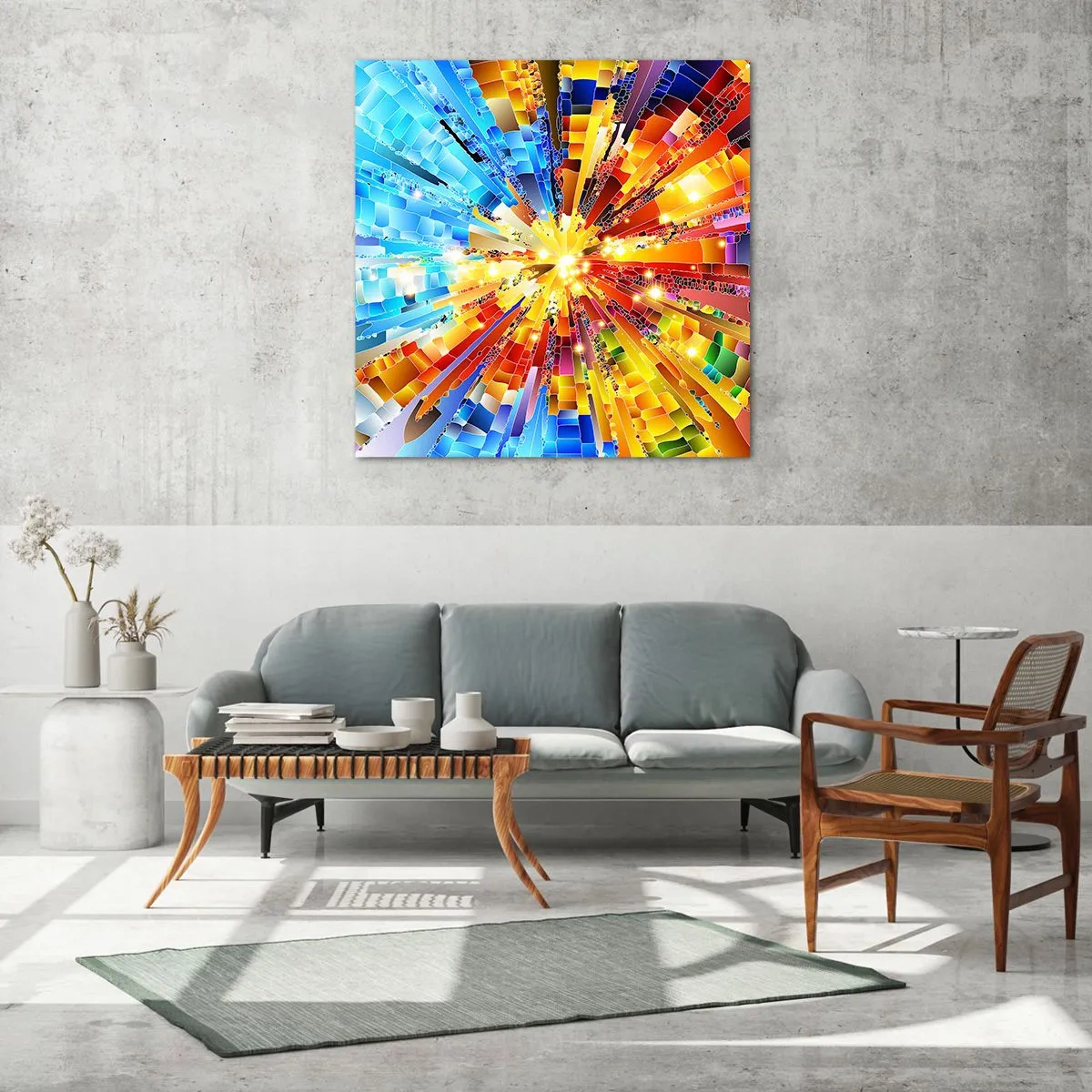 Schilderen op glas - In medias res - 30x30 cm