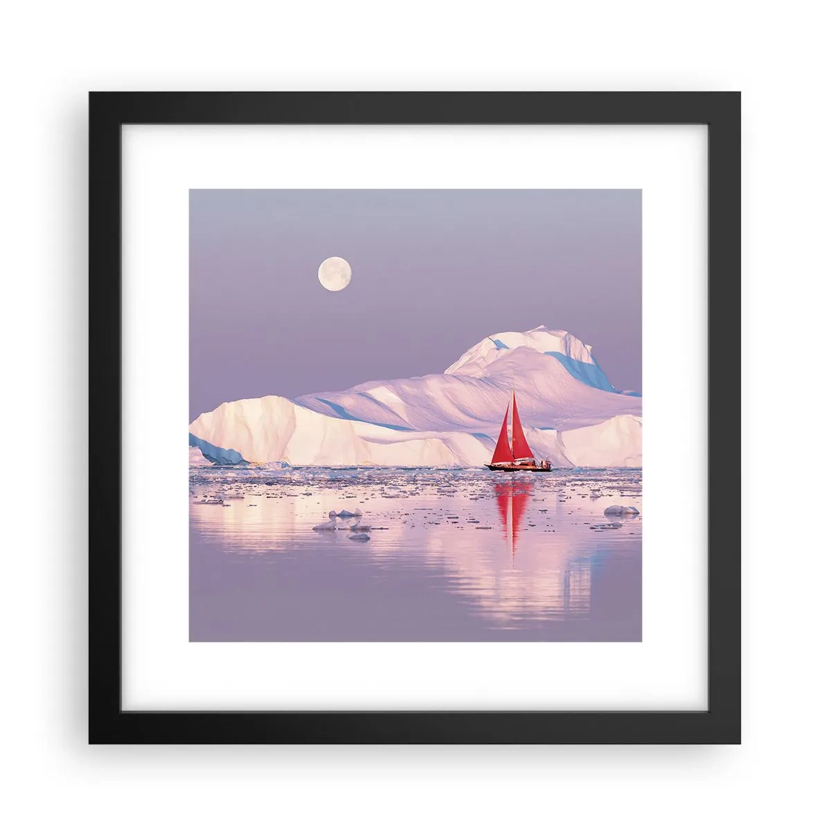 Poster in een zwarte lijst - De hitte van het zeil, de kilte van het ijs - 30x30 cm