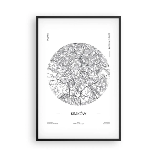 Poster in een zwarte lijst - Anatomie van Krakau - 61x91 cm