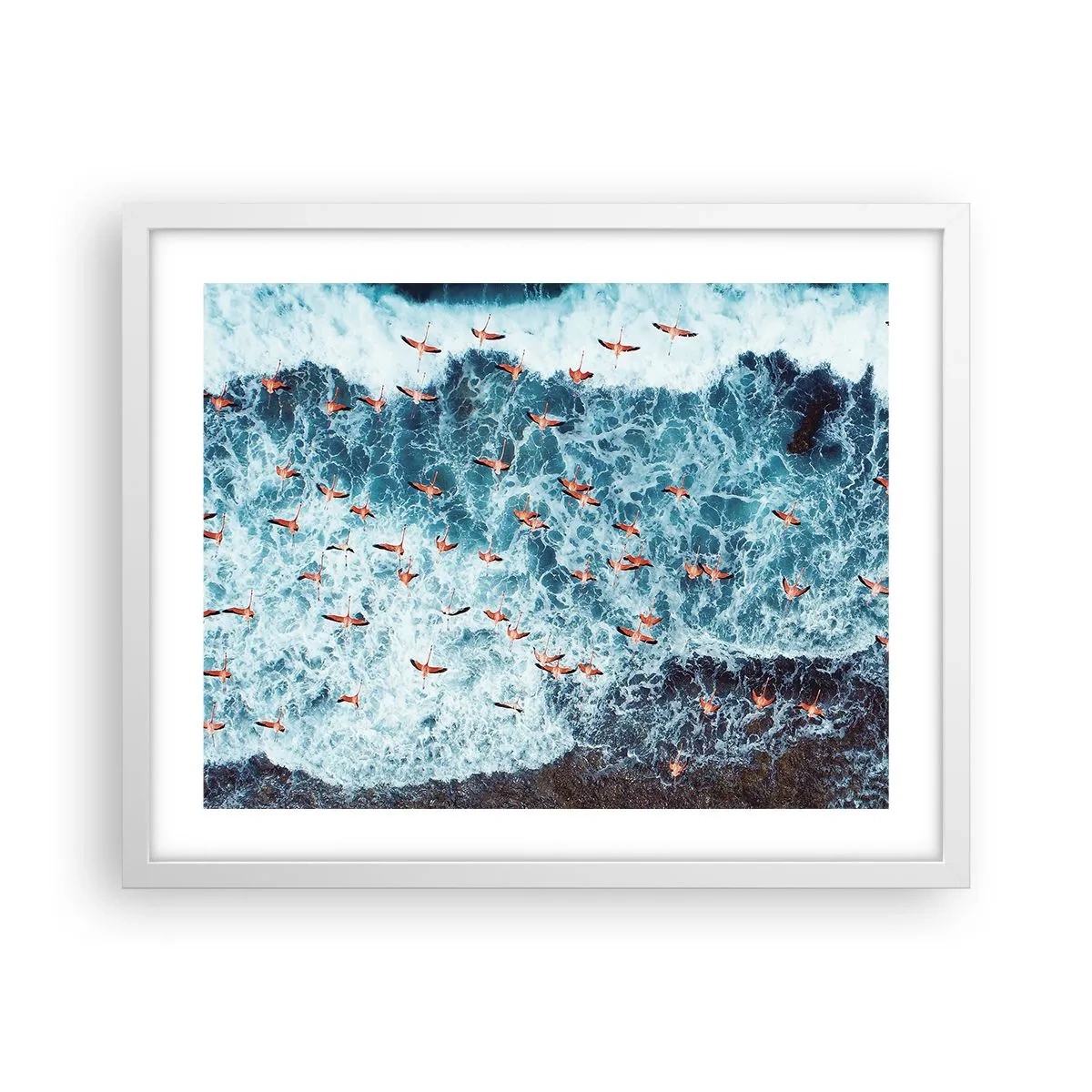 Poster in een witte lijst - De kustparade - 50x40 cm