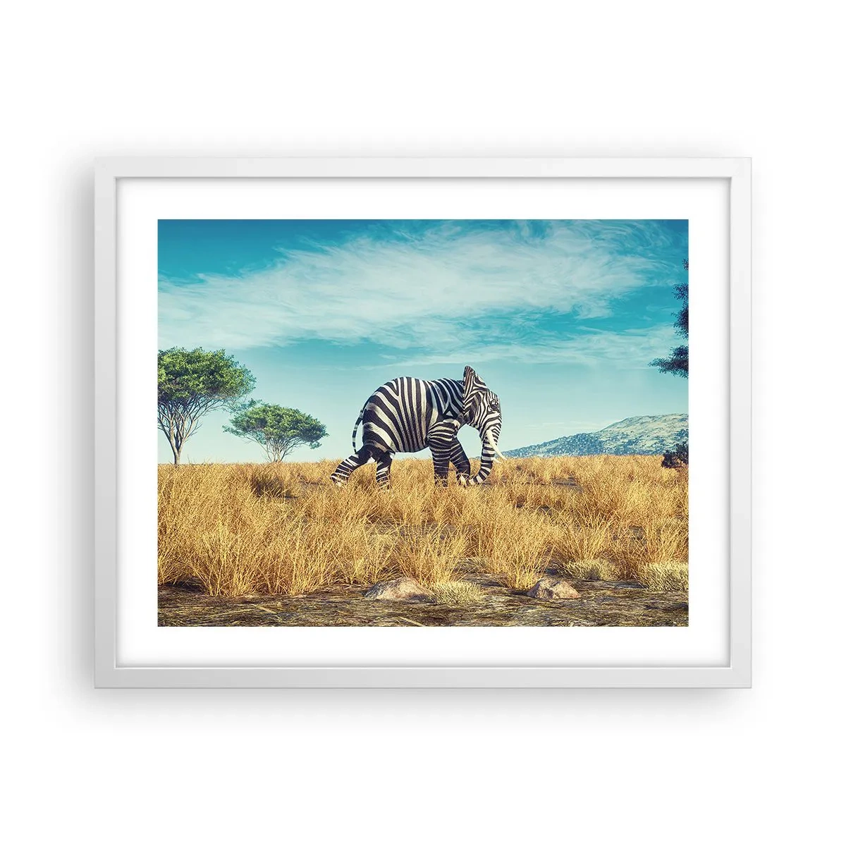 Poster in een witte lijst - Grijs is niet meer in de mode - 50x40 cm