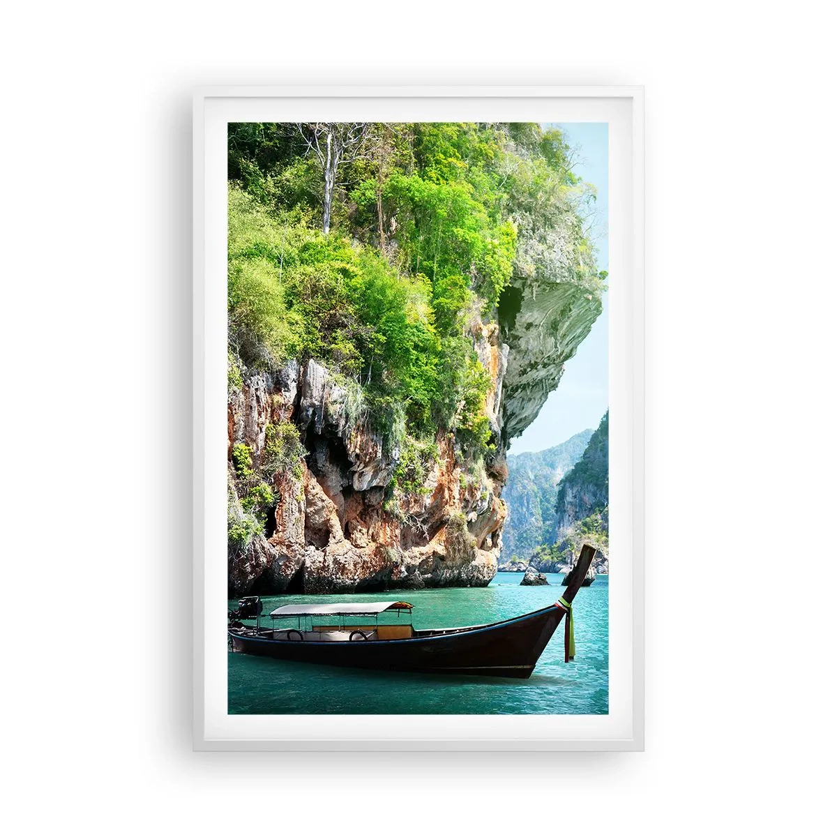 Poster in een witte lijst - Een uitnodiging voor een exotische reis - 61x91 cm