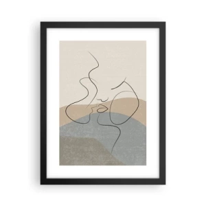 Poster in een zwarte lijst - Als een penseelstreek - 30x40 cm