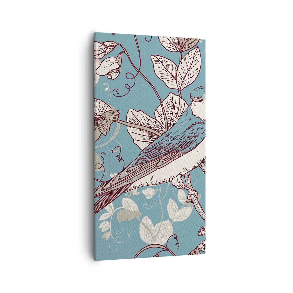 Schilderen op canvas - In witte abeel met het zingen van de nachtegaal - 55x100 cm