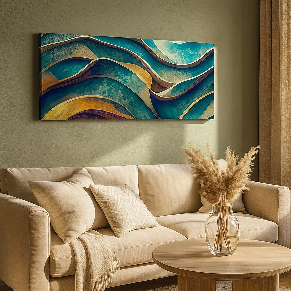 Schilderen op canvas - Meanders van blauw - 30x30 cm