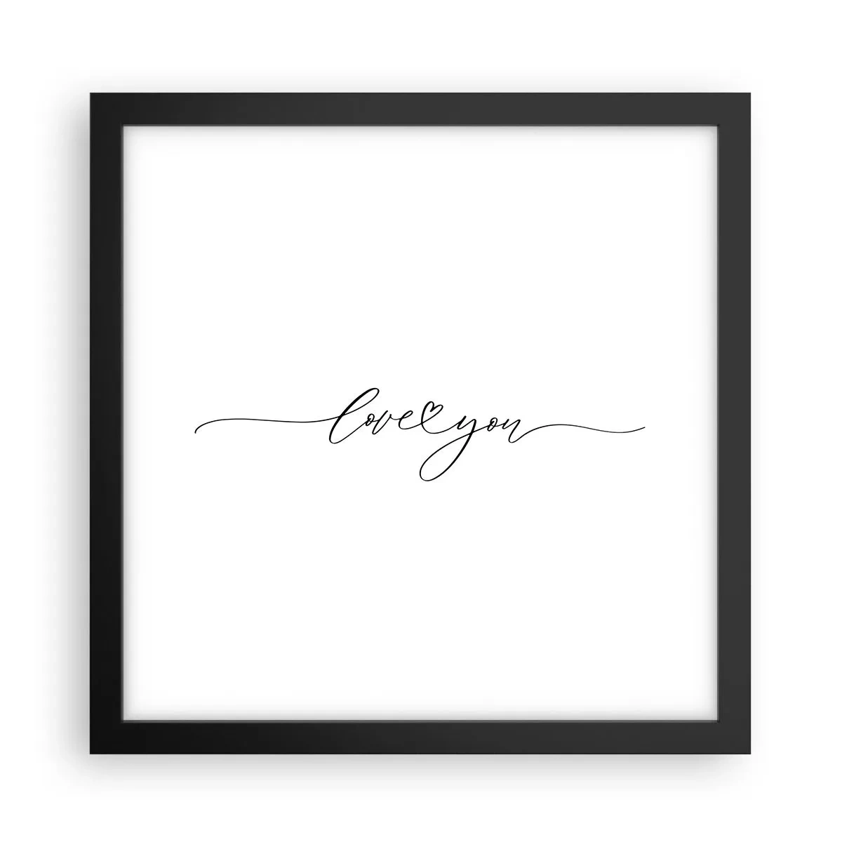 Poster in een zwarte lijst - Zwart op wit - 30x30 cm