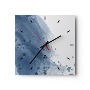Wandklok - Klok - Blauwe tule - 30x30 cm