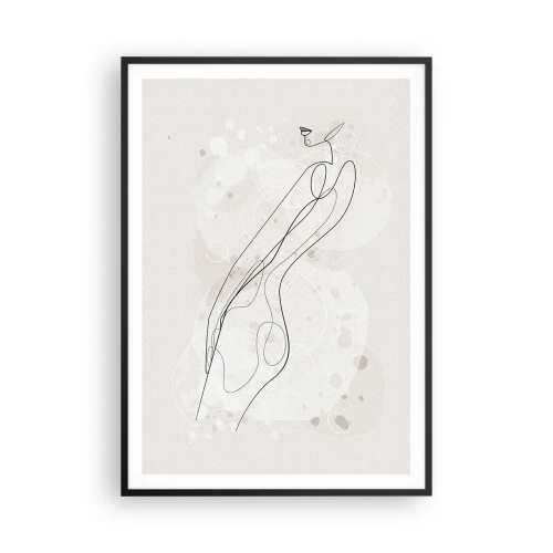 Poster in een zwarte lijst - De blik dwaalt af - 70x100 cm