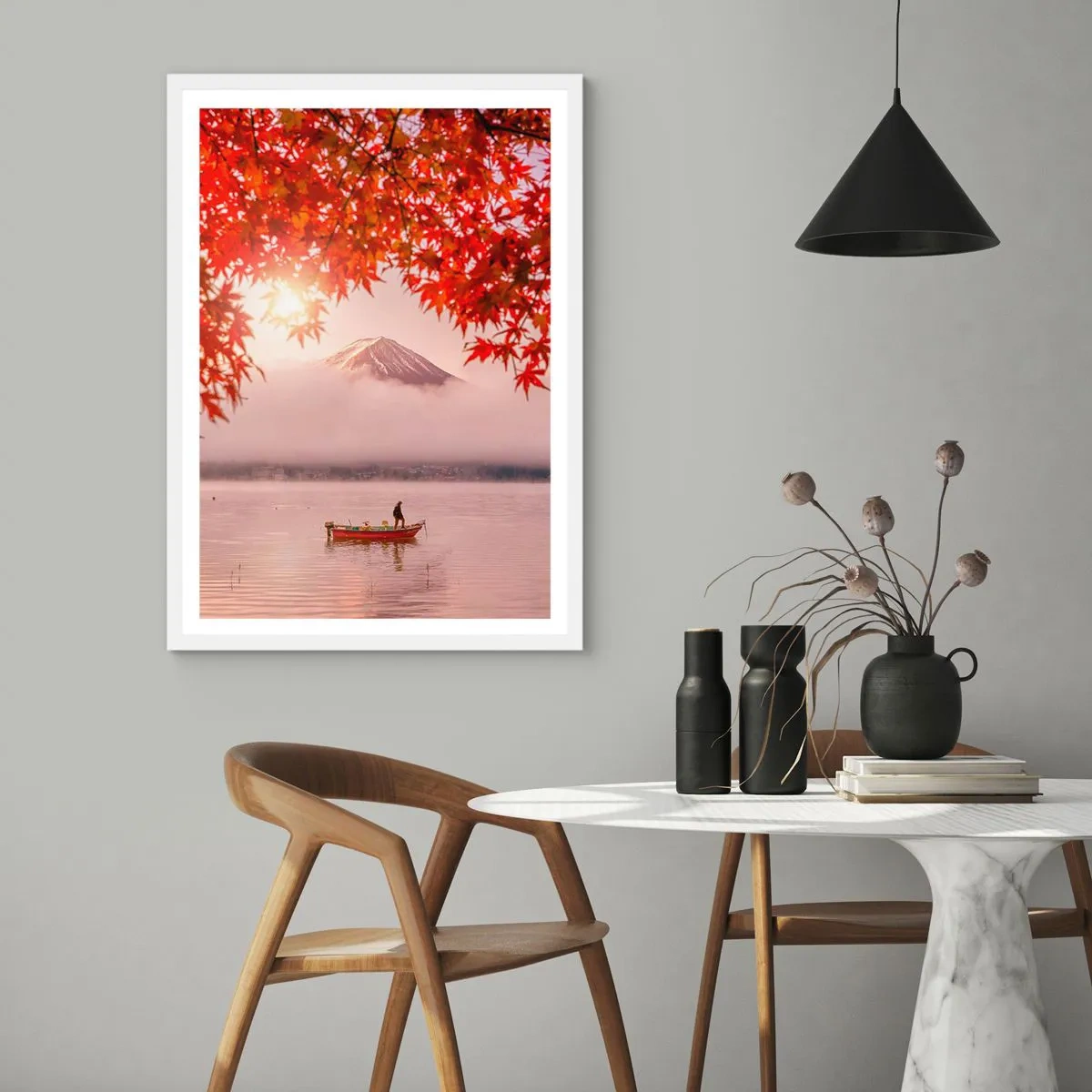Poster in een witte lijst - In het Japanse klimaat - 70x100 cm