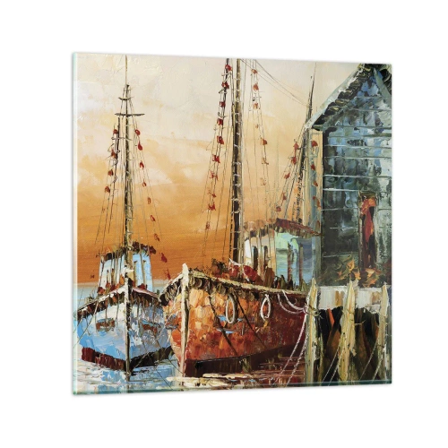 Schilderen op glas - Een vreedzame terugkeer - 50x50 cm