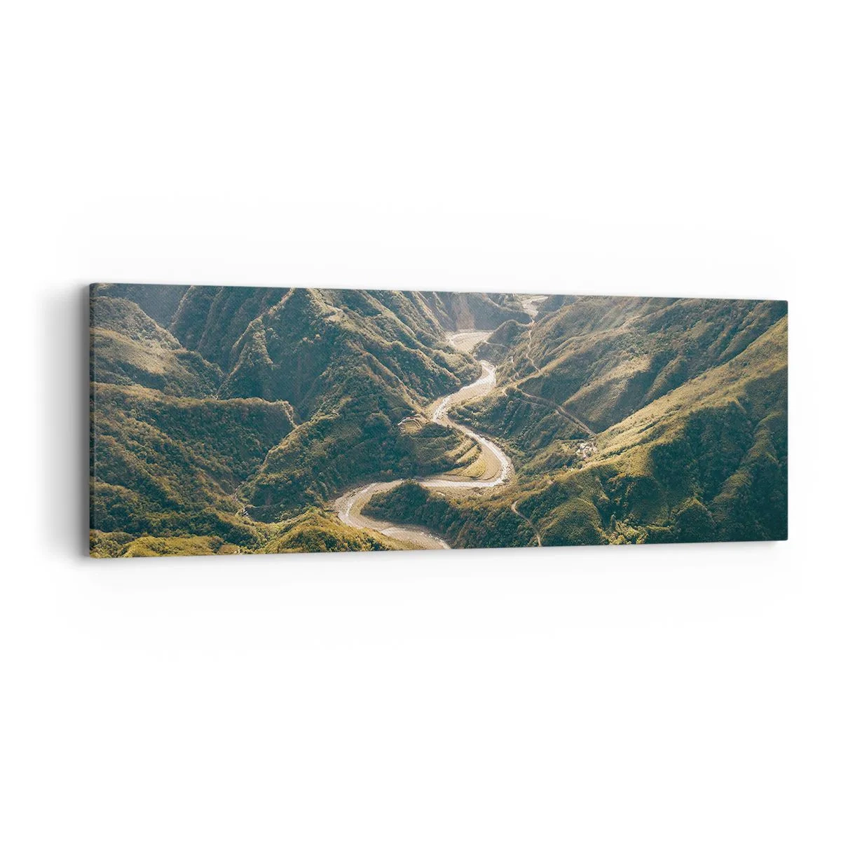 Schilderen op canvas - Recht uit het hart van de bergen - 90x30 cm
