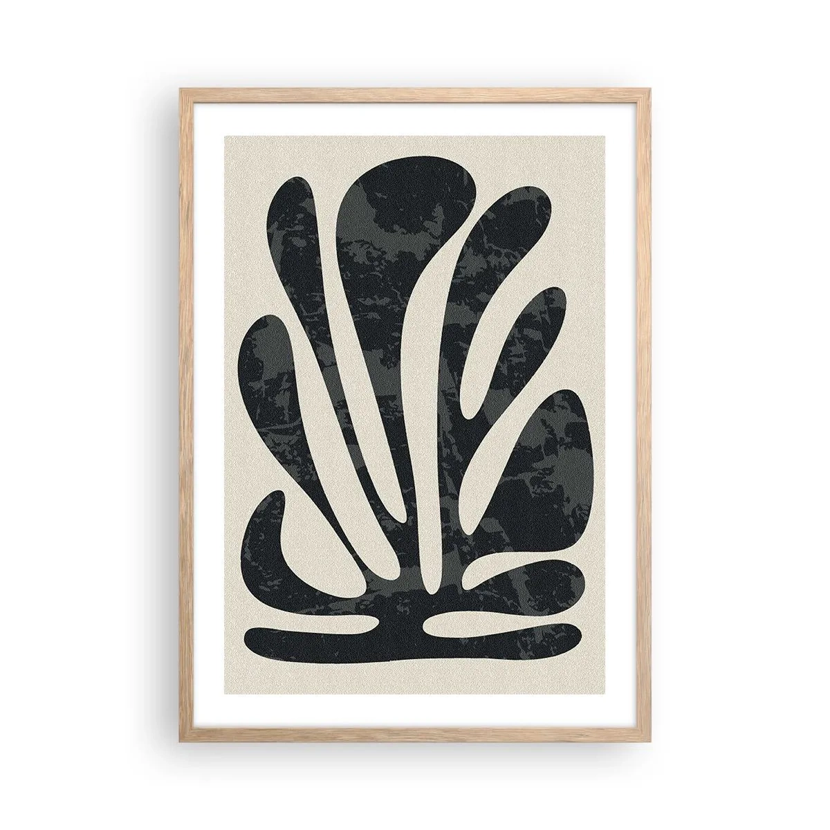 Een poster in een licht eiken lijst - Meervingerige abstractie - 50x70 cm