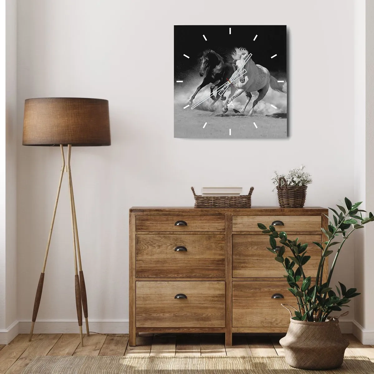 Wandklok - Klok - Vrijheidsgalop - 40x40 cm