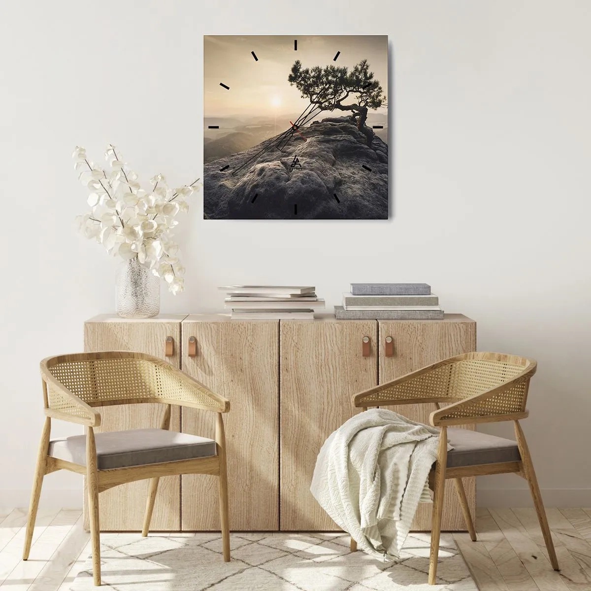 Wandklok - Klok - Het leven wint altijd - 40x40 cm