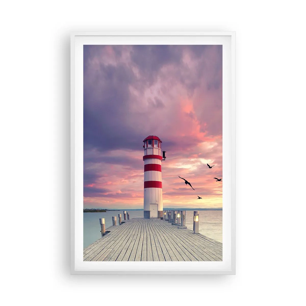 Poster in een witte lijst - Het is tijd naar de haven te gaan - 61x91 cm