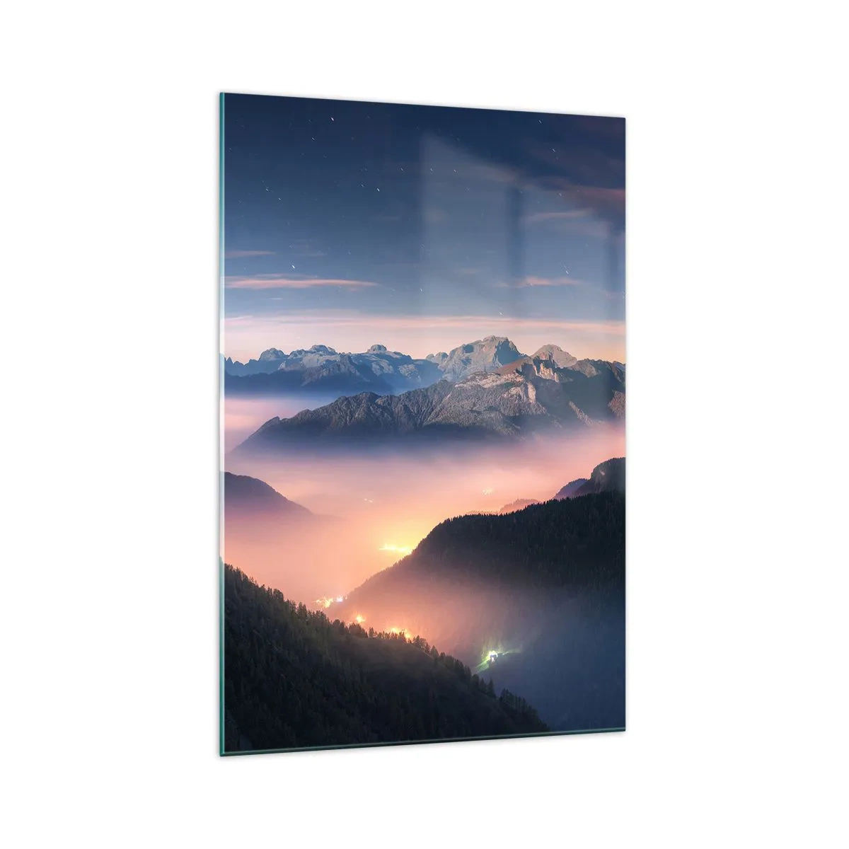 Schilderen op glas - Licht in de dalen - 70x100 cm