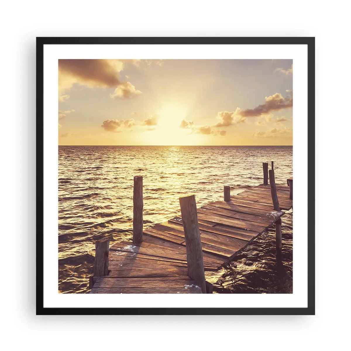 Poster in een zwarte lijst - Het gouden land van zachtheid - 60x60 cm