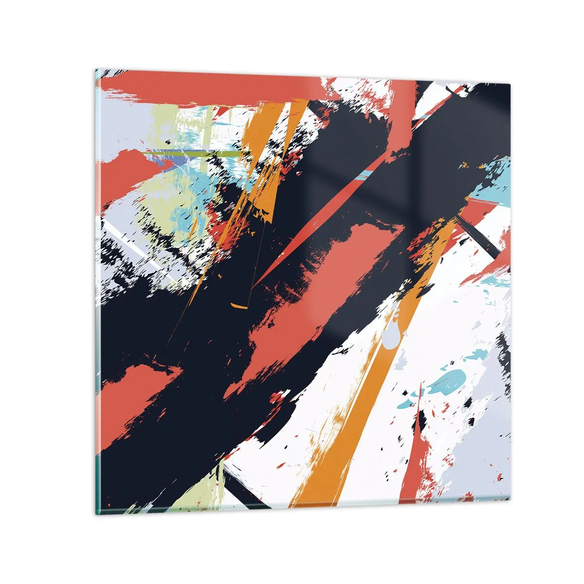 Schilderen op glas - Dynamische compositie - 50x50 cm