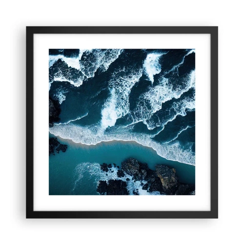 Poster in een zwarte lijst - In golven gewikkeld - 40x40 cm