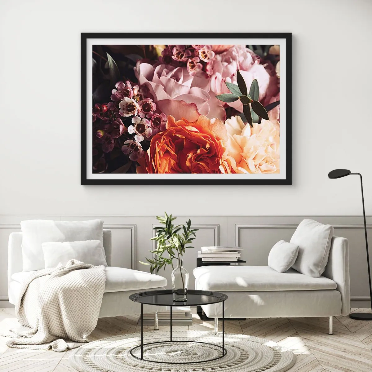 Poster in een zwarte lijst - Gehuld in schoonheid - 91x61 cm