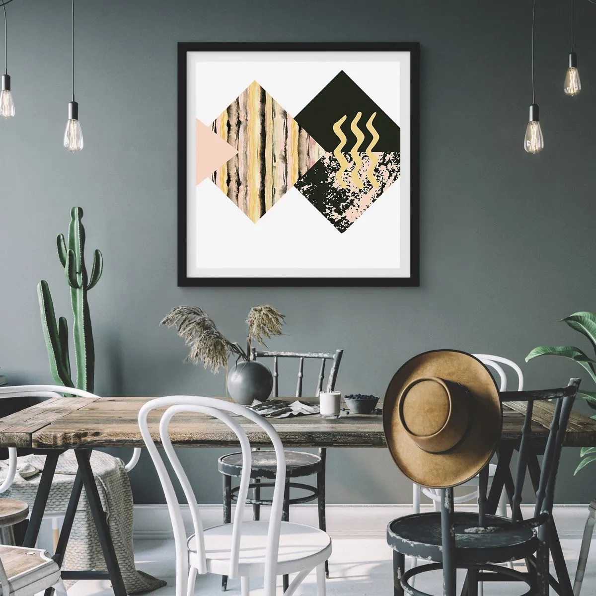 Poster in een zwarte lijst - Er is niet zo eenvoudig - 40x40 cm