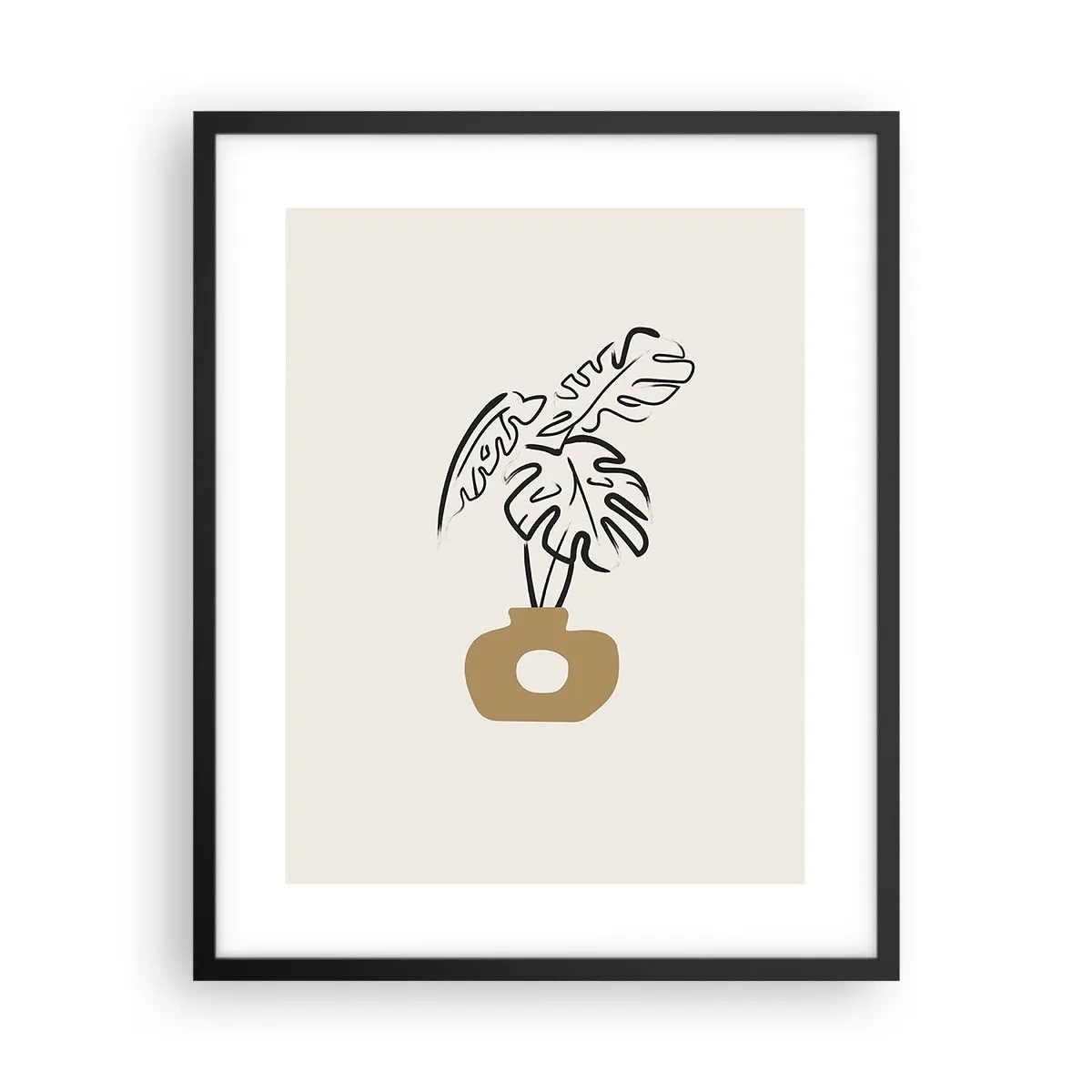 Poster in een zwarte lijst - Monstera – huisdecoratie - 40x50 cm