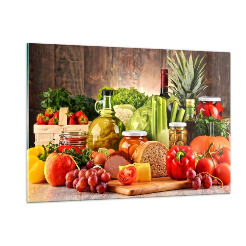 Schilderen op glas - Gerookt, gebakken en gemarineerd - 120x80 cm