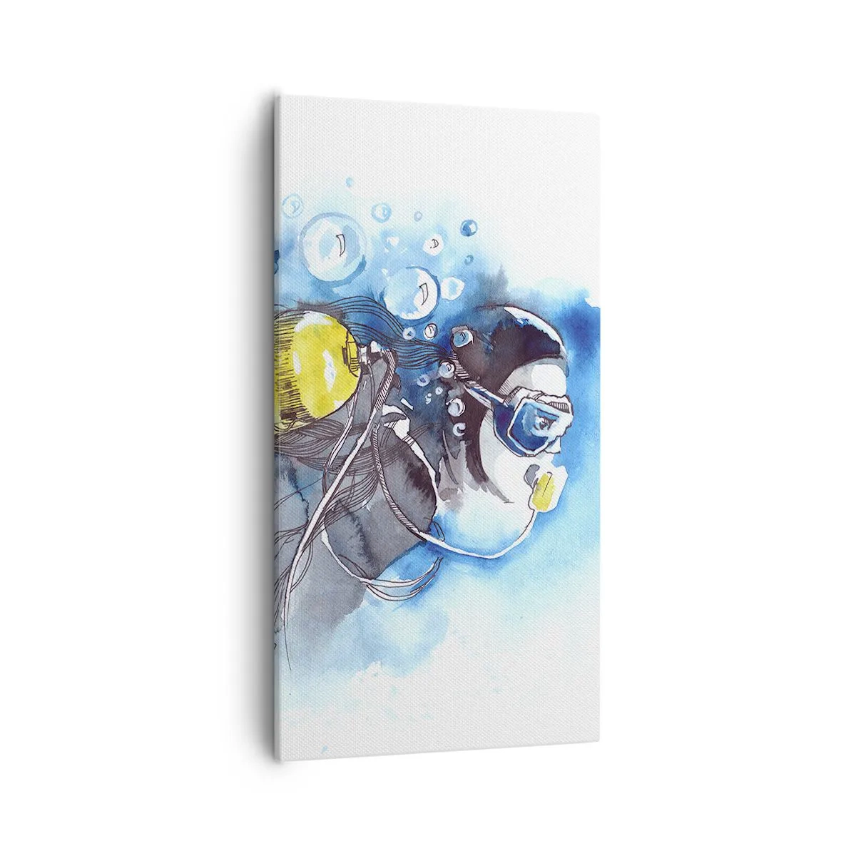 Schilderen op canvas - Geweldig blauw - 55x100 cm
