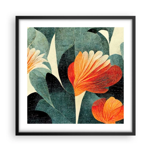 Poster in een zwarte lijst - De hitte van de tropen en de koelte van het groen - 50x50 cm