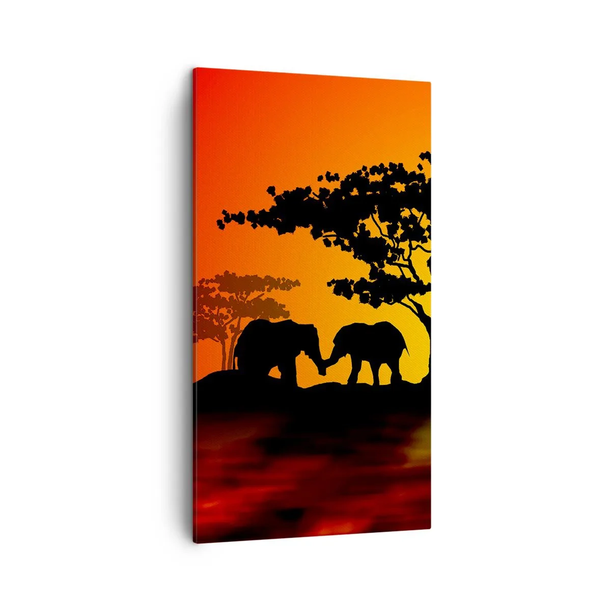 Schilderen op canvas - Ontmoeting in de savanne - 45x80 cm