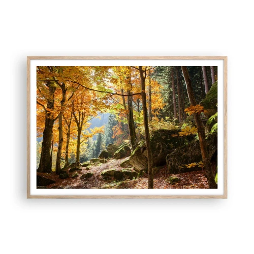 Een poster in een licht eiken lijst - Tijd om te ontspannen - 100x70 cm