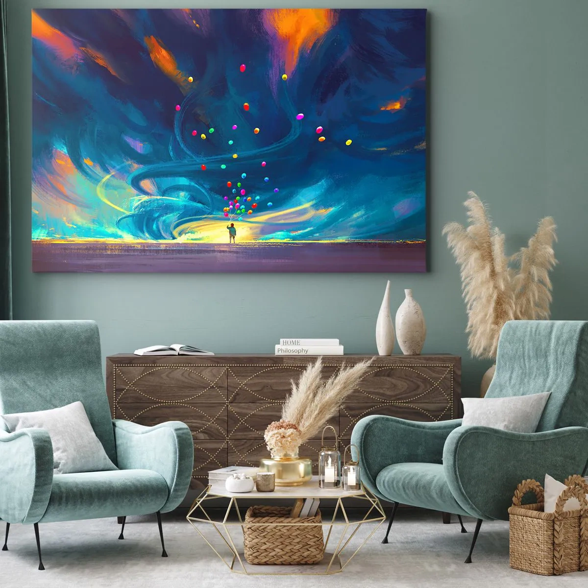 Schilderen op canvas - Naar de blauwe wind - 120x80 cm