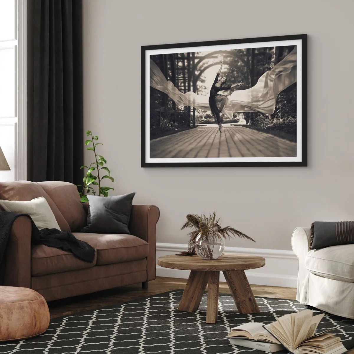 Poster in een zwarte lijst - De dans van de tuingeest - 70x50 cm