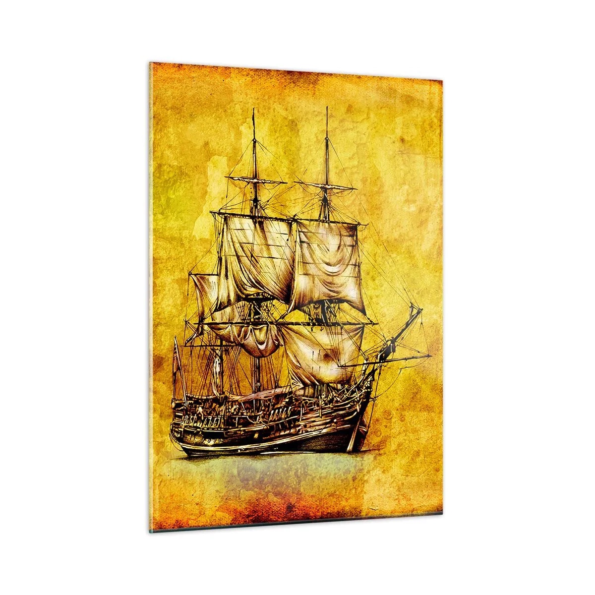 Schilderen op glas - Richting Tortuga! - 50x70 cm