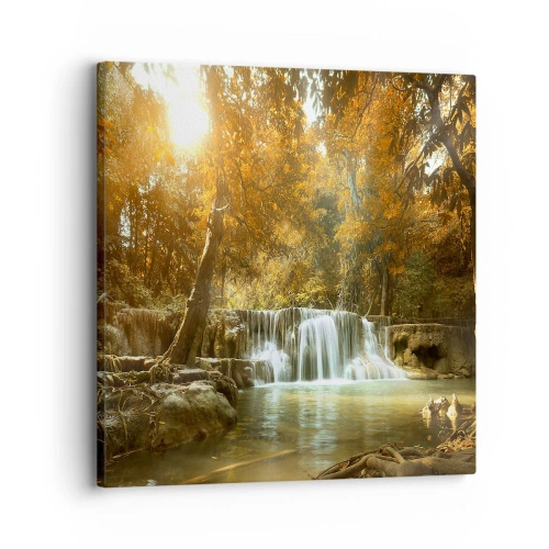 Schilderen op canvas - Park cascade - 30x30 cm