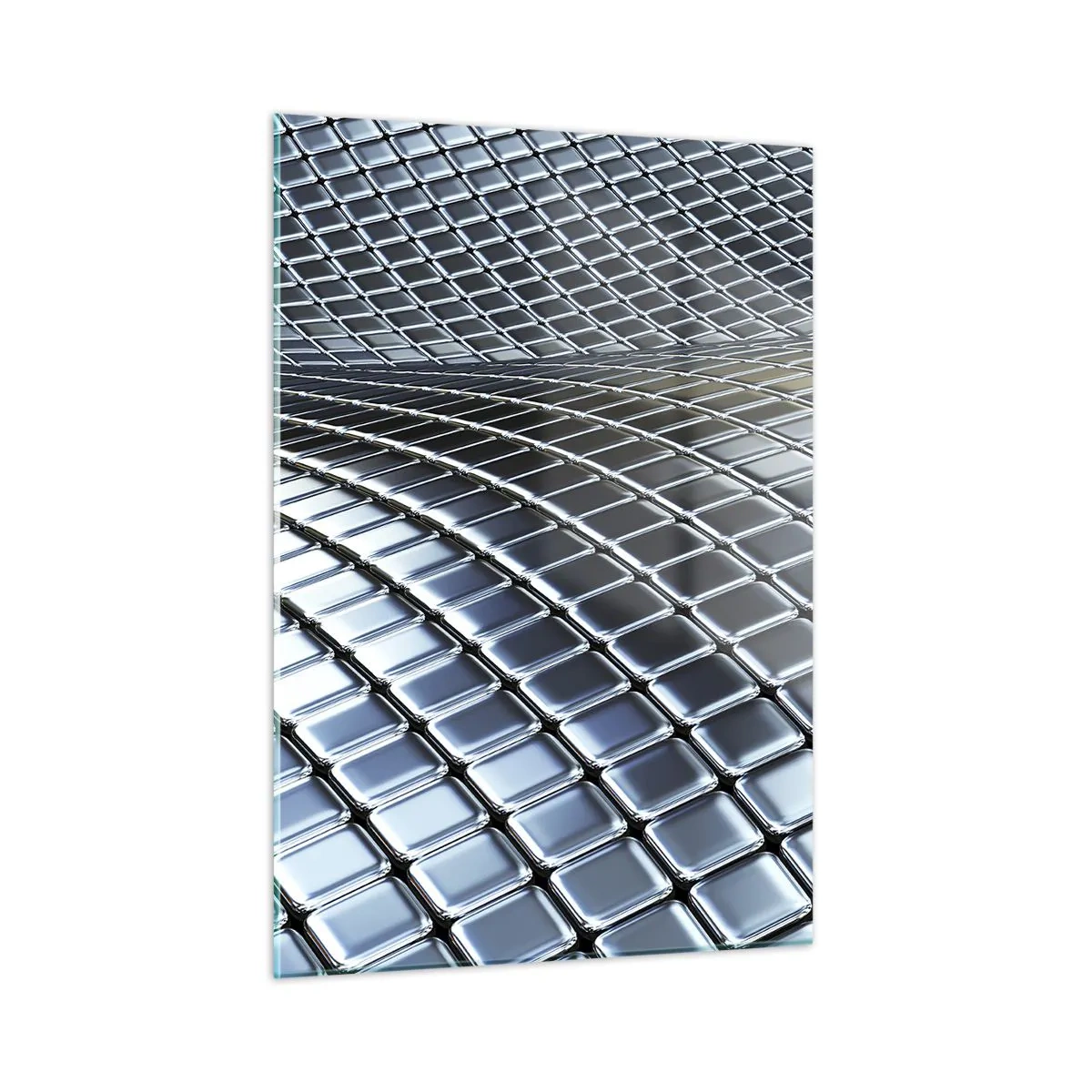 Schilderen op glas - Metallic zilveren golf - 50x70 cm