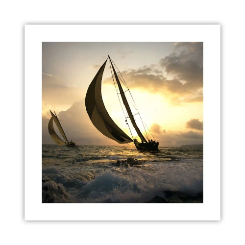 Poster - Met de wind en tegen de wind - 40x40 cm