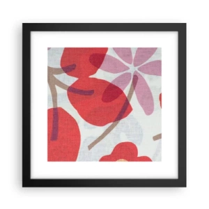 Poster in een zwarte lijst - Bloemstuk in roze - 30x30 cm
