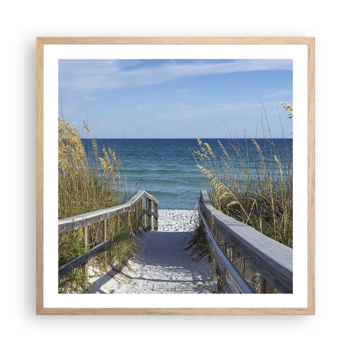 Een poster in een licht eiken lijst - In de zon, in de wind - 60x60 cm