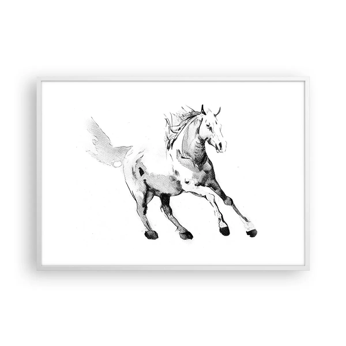 Poster in een witte lijst - Ongetemde ziel - 100x70 cm