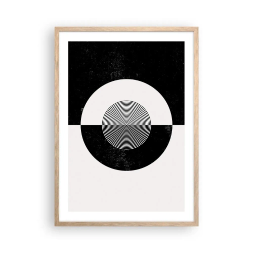 Een poster in een licht eiken lijst - Harmonie in zwart-wit - 50x70 cm