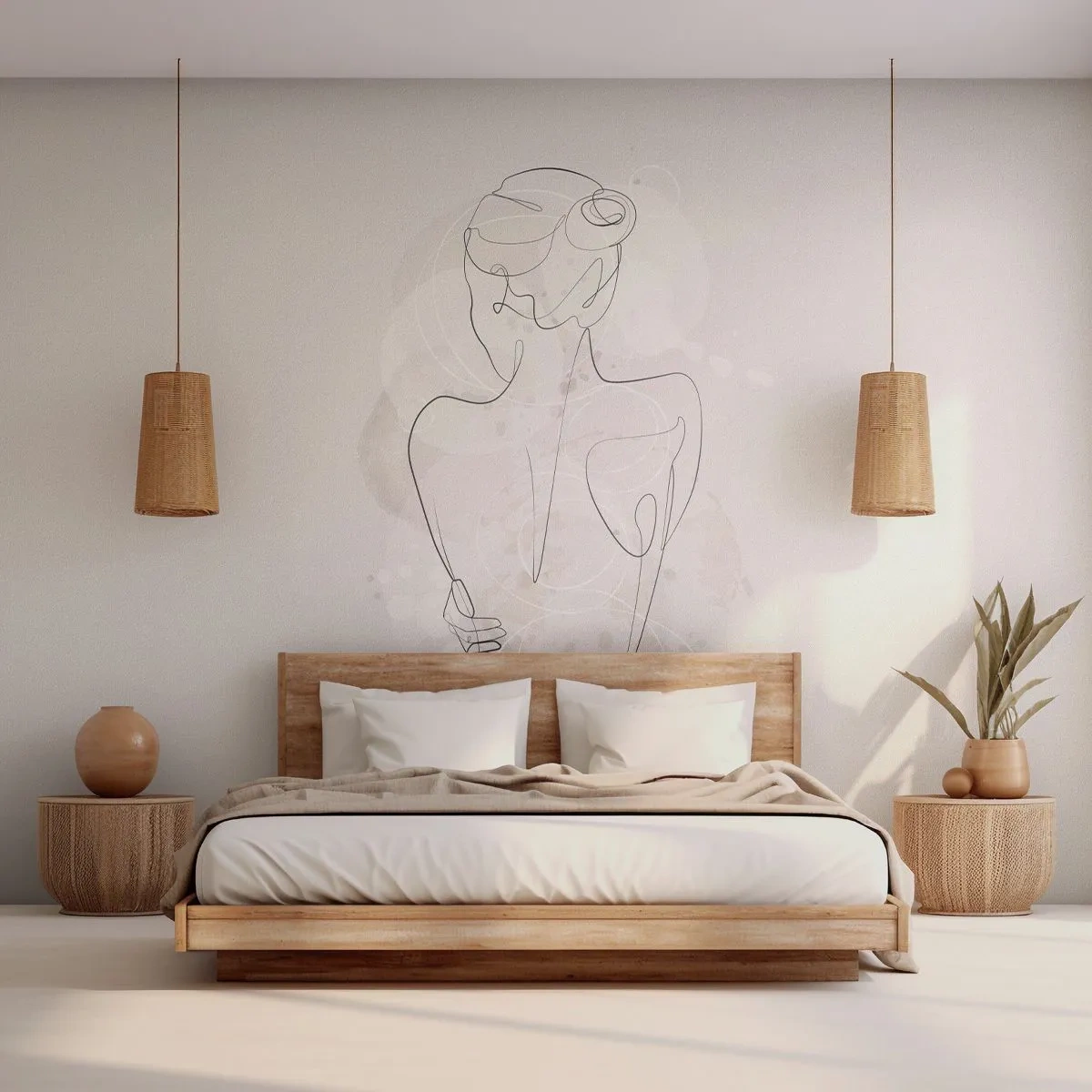 Fotobehang Premium Sand - Als een gevoelig instrument - Vrouw, Lichaam, Grafisch - 100x70 cm